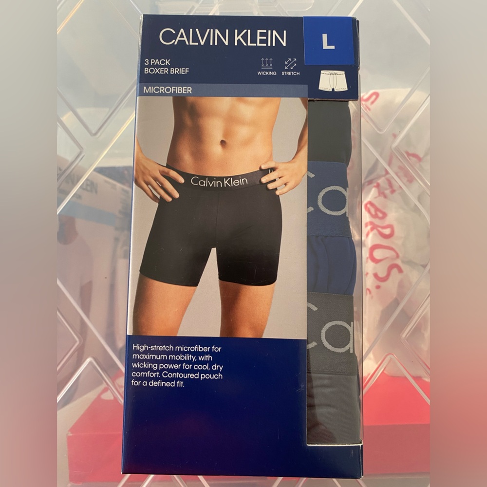 Mens Calvin Klein Microfiber Boxer Briefs - 3 pack - Size Large